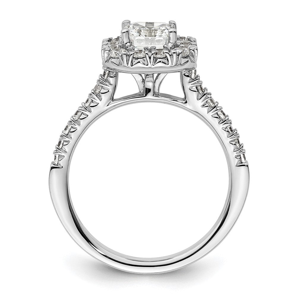 True Origin Lab Grown Diamond VS+ F+ Semi-Mount Asscher Halo Engagement Ring