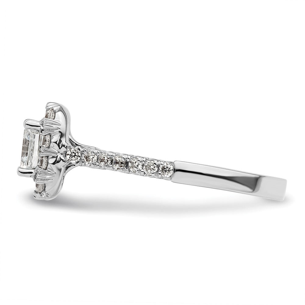 True Origin Lab Grown Diamond VS+ F+ Semi-Mount Asscher Halo Engagement Ring
