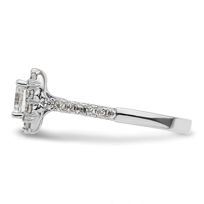 True Origin Lab Grown Diamond VS+ F+ Semi-Mount Asscher Halo Engagement Ring