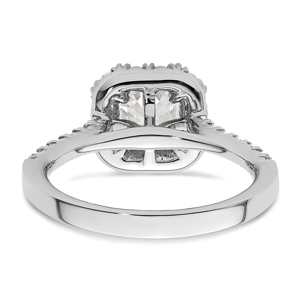 True Origin Lab Grown Diamond VS+ F+ Semi-Mount Asscher Halo Engagement Ring