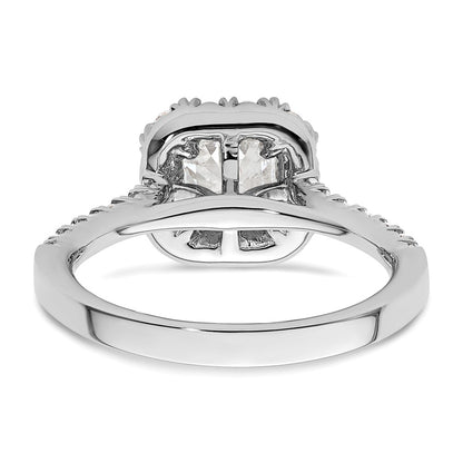 True Origin Lab Grown Diamond VS+ F+ Semi-Mount Asscher Halo Engagement Ring