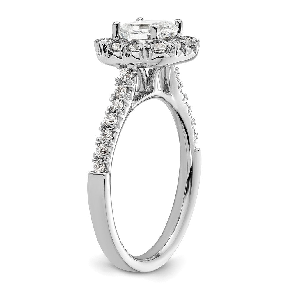 True Origin Lab Grown Diamond VS+ F+ Semi-Mount Asscher Halo Engagement Ring