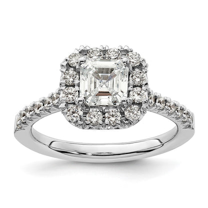 True Origin Lab Grown Diamond VS+ F+ Semi-Mount Asscher Halo Engagement Ring