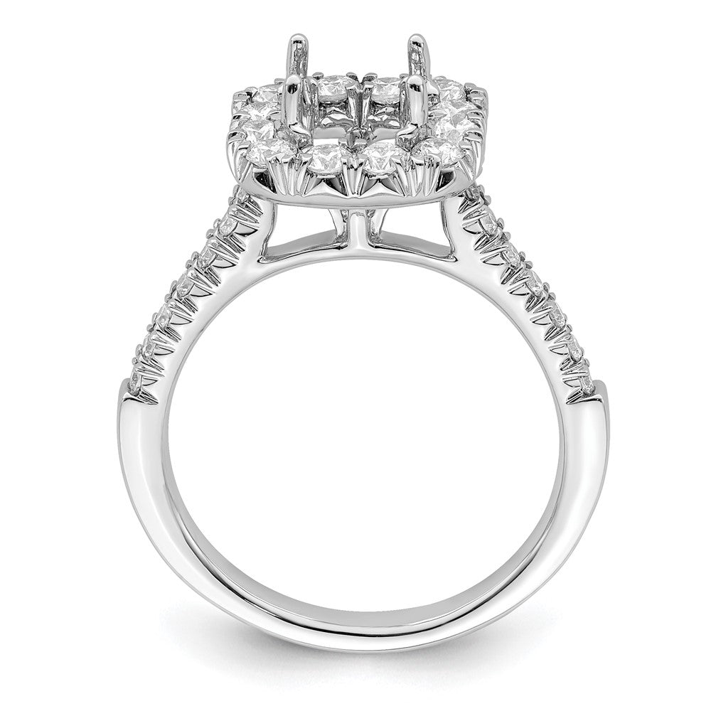 True Origin Lab Grown Diamond VS+ F+ Semi-Mount Asscher Halo Engagement Ring