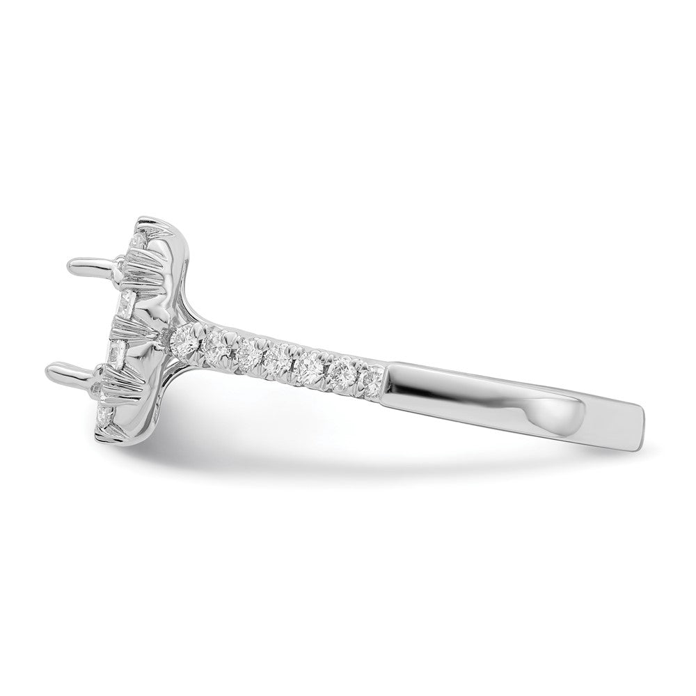 True Origin Lab Grown Diamond VS+ F+ Semi-Mount Asscher Halo Engagement Ring