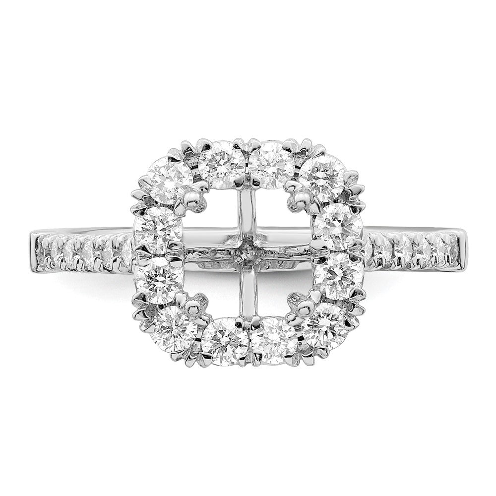 True Origin Lab Grown Diamond VS+ F+ Semi-Mount Asscher Halo Engagement Ring