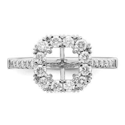 True Origin Lab Grown Diamond VS+ F+ Semi-Mount Asscher Halo Engagement Ring