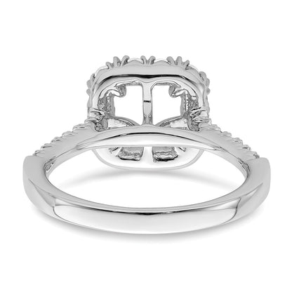 True Origin Lab Grown Diamond VS+ F+ Semi-Mount Asscher Halo Engagement Ring
