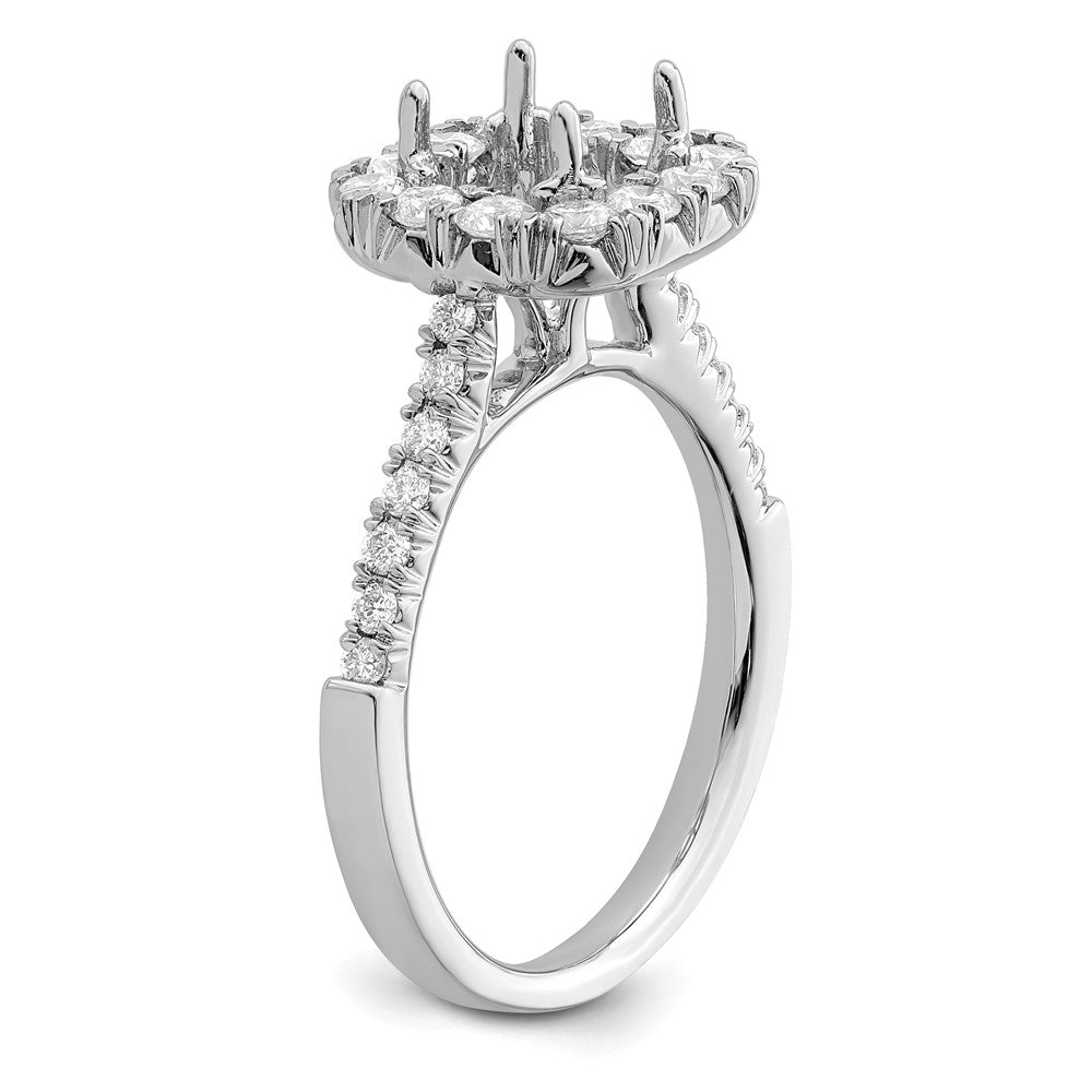 True Origin Lab Grown Diamond VS+ F+ Semi-Mount Asscher Halo Engagement Ring