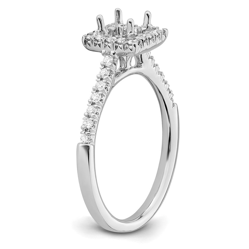 True Origin Lab Grown Diamond VS+ F+ Semi-Mount Princess Halo Engagement Ring