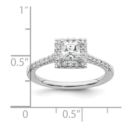 True Origin Lab Grown Diamond VS+ F+ Semi-Mount Princess Halo Engagement Ring