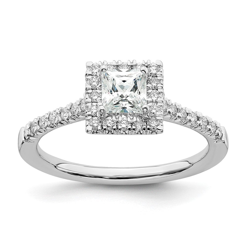 True Origin Lab Grown Diamond VS+ F+ Semi-Mount Princess Halo Engagement Ring
