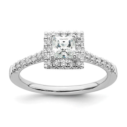 True Origin Lab Grown Diamond VS+ F+ Semi-Mount Princess Halo Engagement Ring