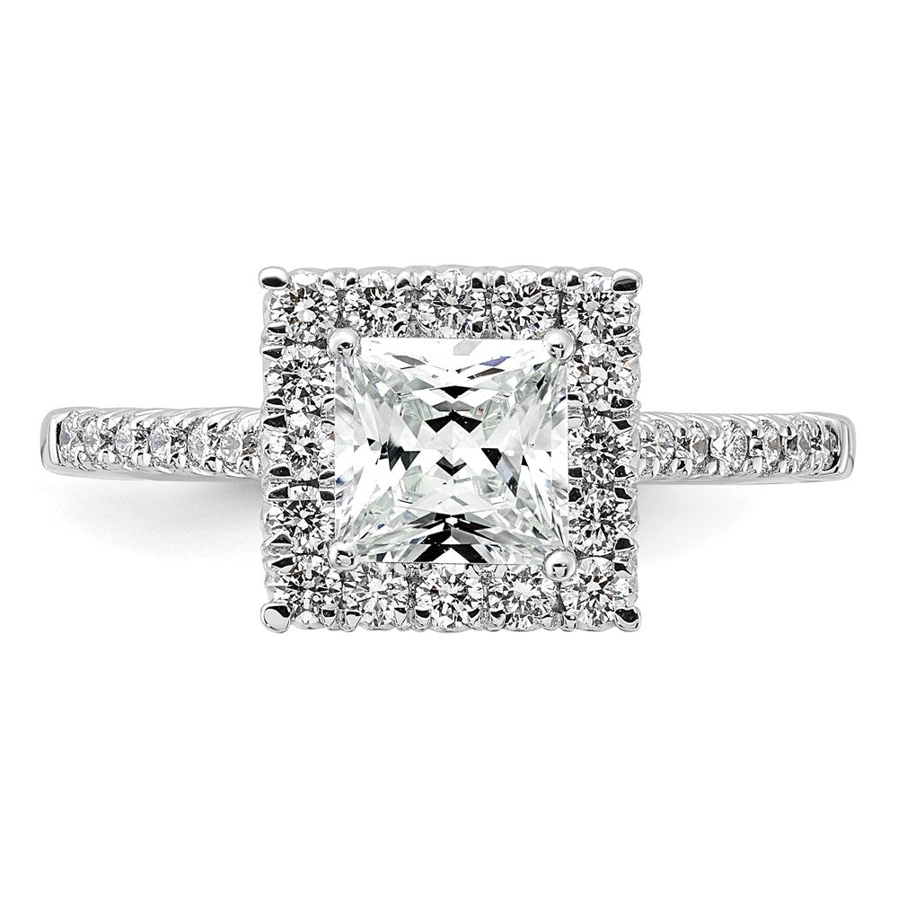 True Origin Lab Grown Diamond VS+ F+ Semi-Mount Princess Halo Engagement Ring