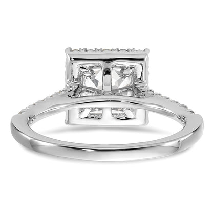 True Origin Lab Grown Diamond VS+ F+ Semi-Mount Princess Halo Engagement Ring