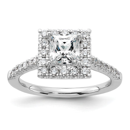 True Origin Lab Grown Diamond VS+ F+ Semi-Mount Princess Halo Engagement Ring