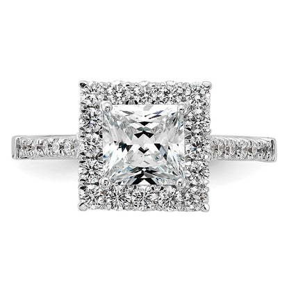True Origin Lab Grown Diamond VS+ F+ Semi-Mount Princess Halo Engagement Ring