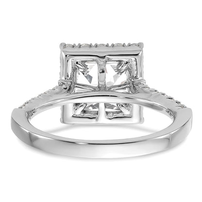 True Origin Lab Grown Diamond VS+ F+ Semi-Mount Princess Halo Engagement Ring