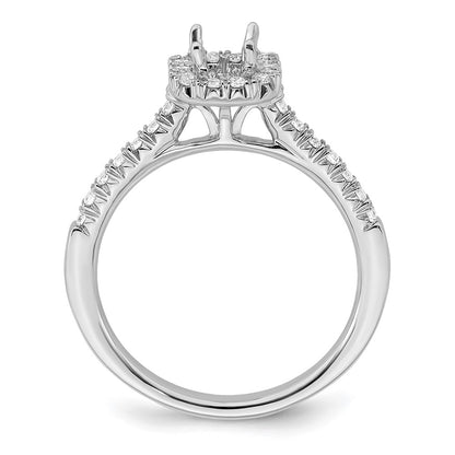 True Origin Lab Grown Diamond VS+ F+ Semi-Mount Emerald Halo Engagement Ring