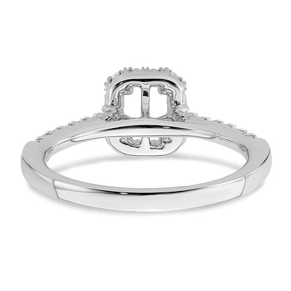 True Origin Lab Grown Diamond VS+ F+ Semi-Mount Emerald Halo Engagement Ring