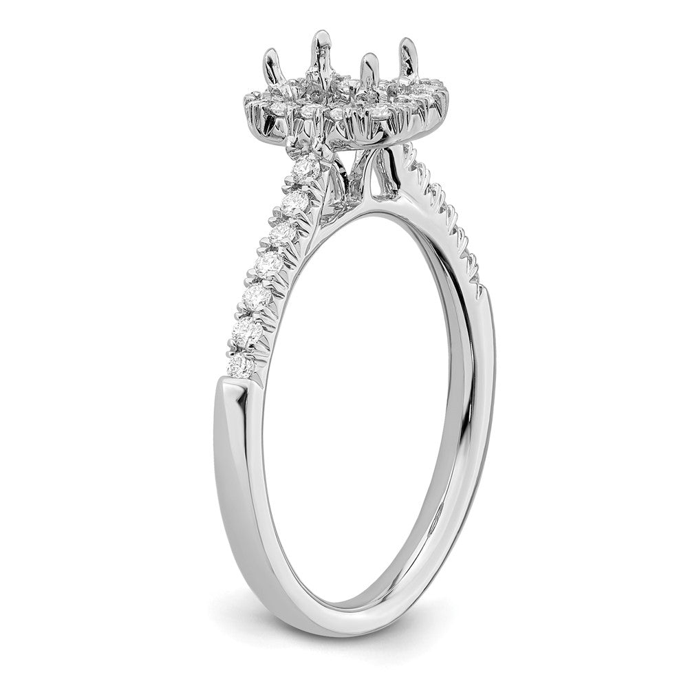 True Origin Lab Grown Diamond VS+ F+ Semi-Mount Emerald Halo Engagement Ring