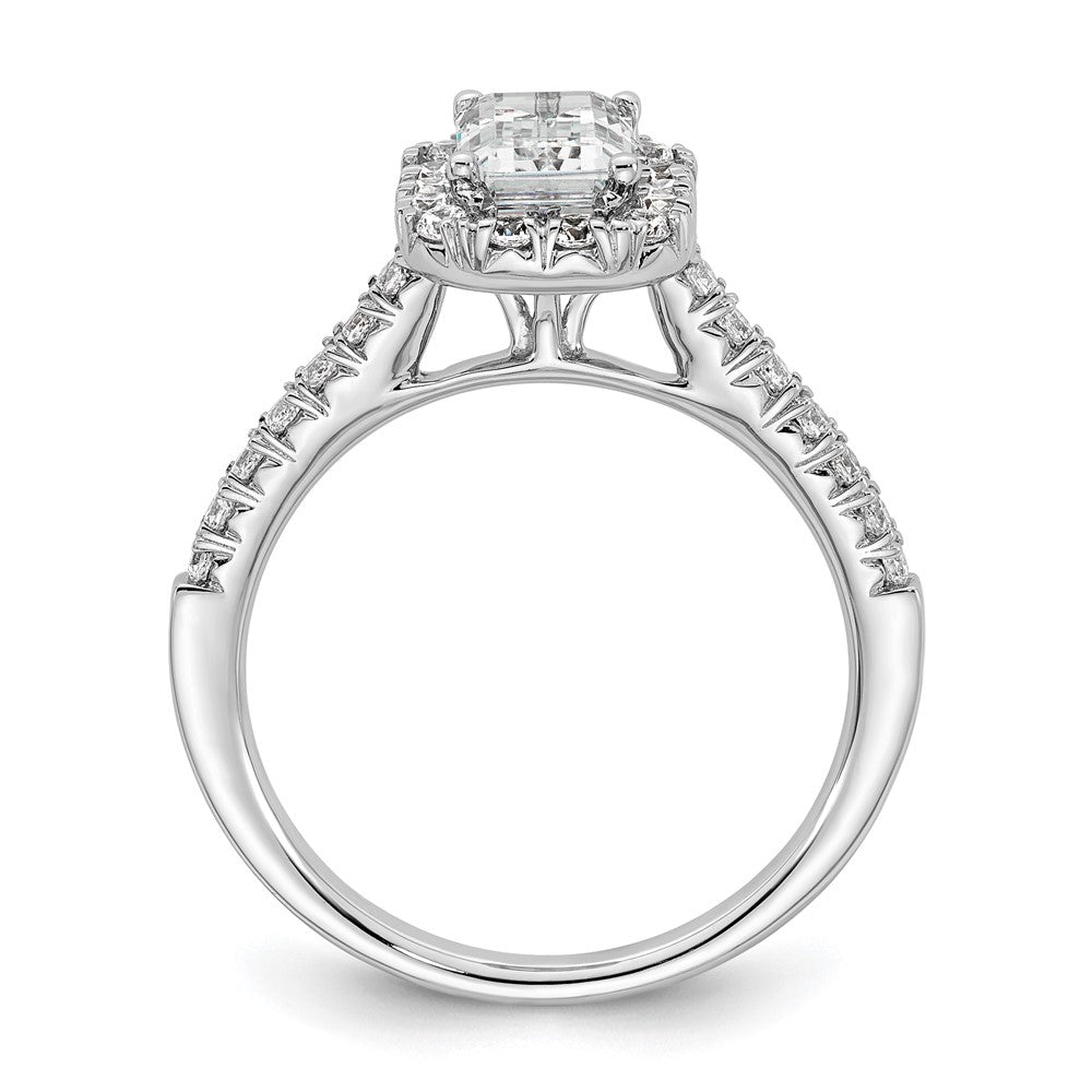 True Origin Lab Grown Diamond VS+ F+ Semi-Mount Emerald Halo Engagement Ring