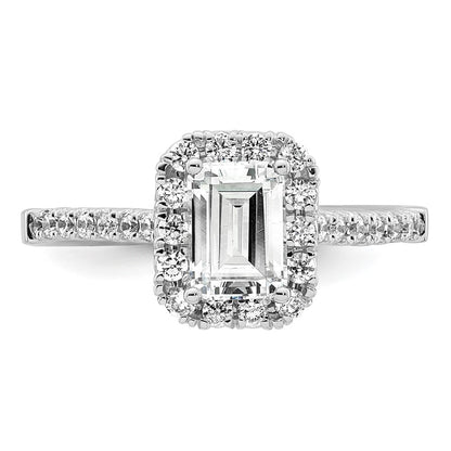 True Origin Lab Grown Diamond VS+ F+ Semi-Mount Emerald Halo Engagement Ring