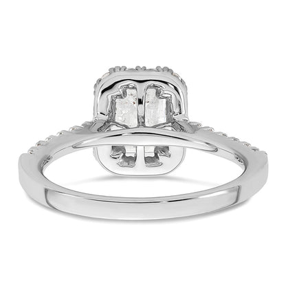 True Origin Lab Grown Diamond VS+ F+ Semi-Mount Emerald Halo Engagement Ring