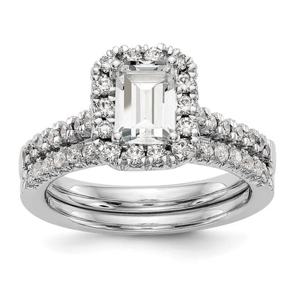 True Origin Lab Grown Diamond VS+ F+ Semi-Mount Emerald Halo Engagement Ring