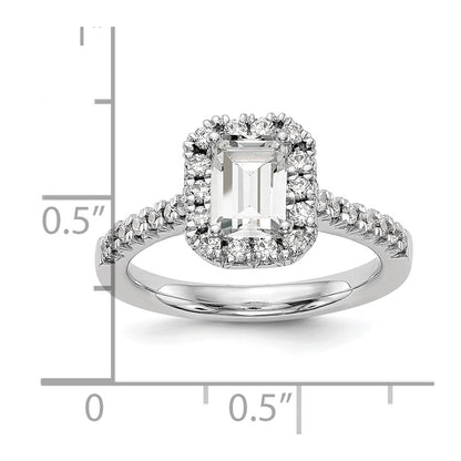 True Origin Lab Grown Diamond VS+ F+ Semi-Mount Emerald Halo Engagement Ring