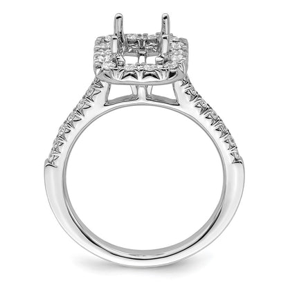 True Origin Lab Grown Diamond VS+ F+ Semi-Mount Emerald Halo Engagement Ring