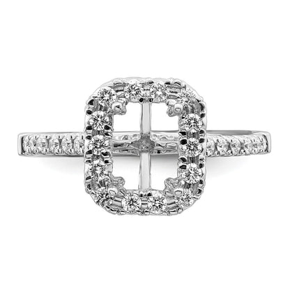 True Origin Lab Grown Diamond VS+ F+ Semi-Mount Emerald Halo Engagement Ring