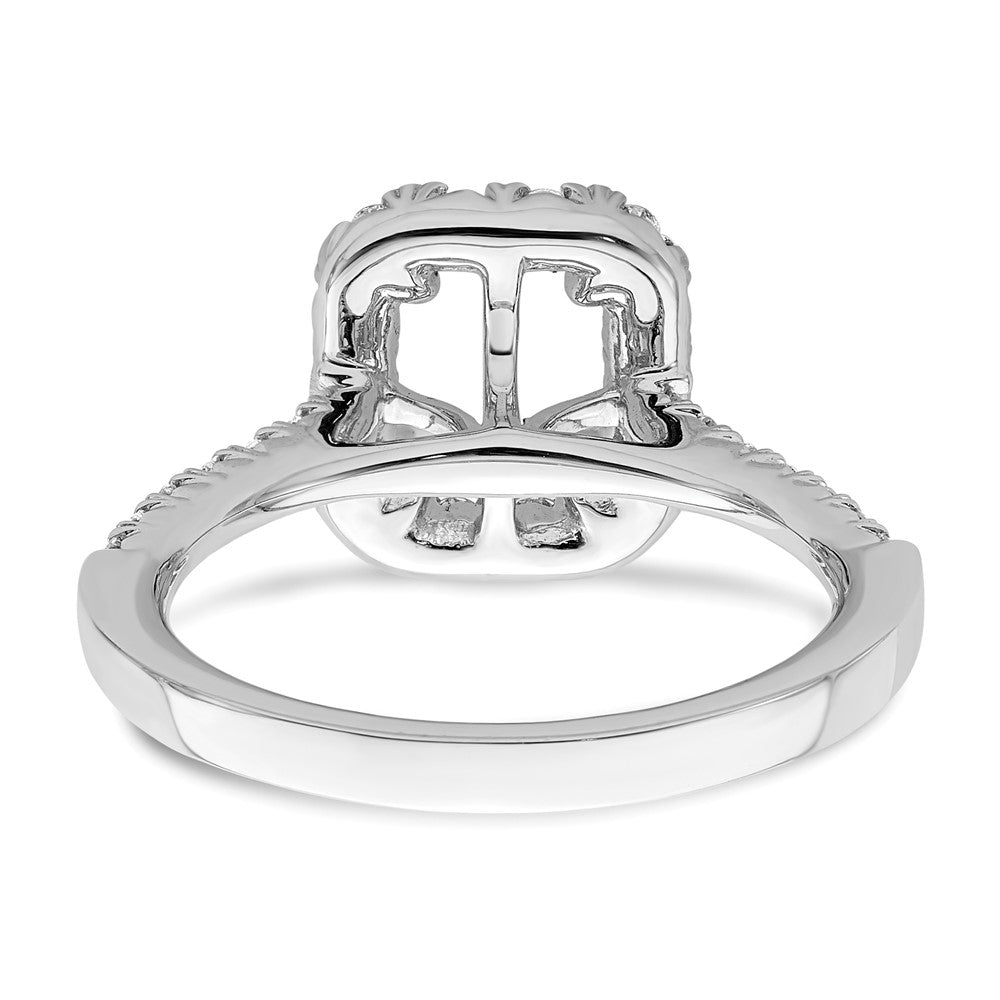 True Origin Lab Grown Diamond VS+ F+ Semi-Mount Emerald Halo Engagement Ring