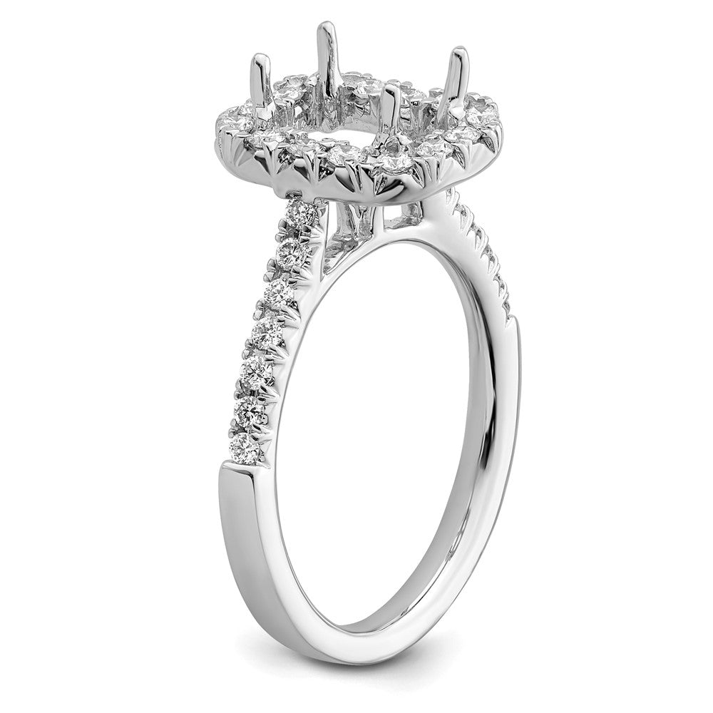 True Origin Lab Grown Diamond VS+ F+ Semi-Mount Emerald Halo Engagement Ring
