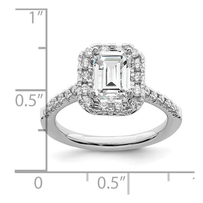 True Origin Lab Grown Diamond VS+ F+ Semi-Mount Emerald Halo Engagement Ring