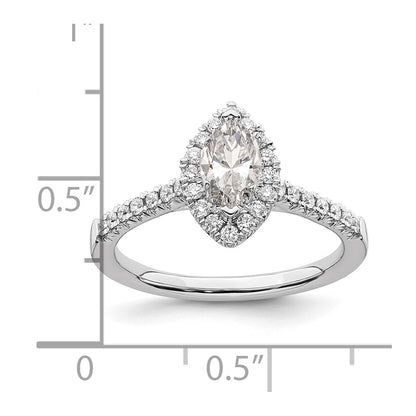 True Origin Lab Grown Diamond VS+ F+ Semi-Mount Marquise Halo Engagement Ring