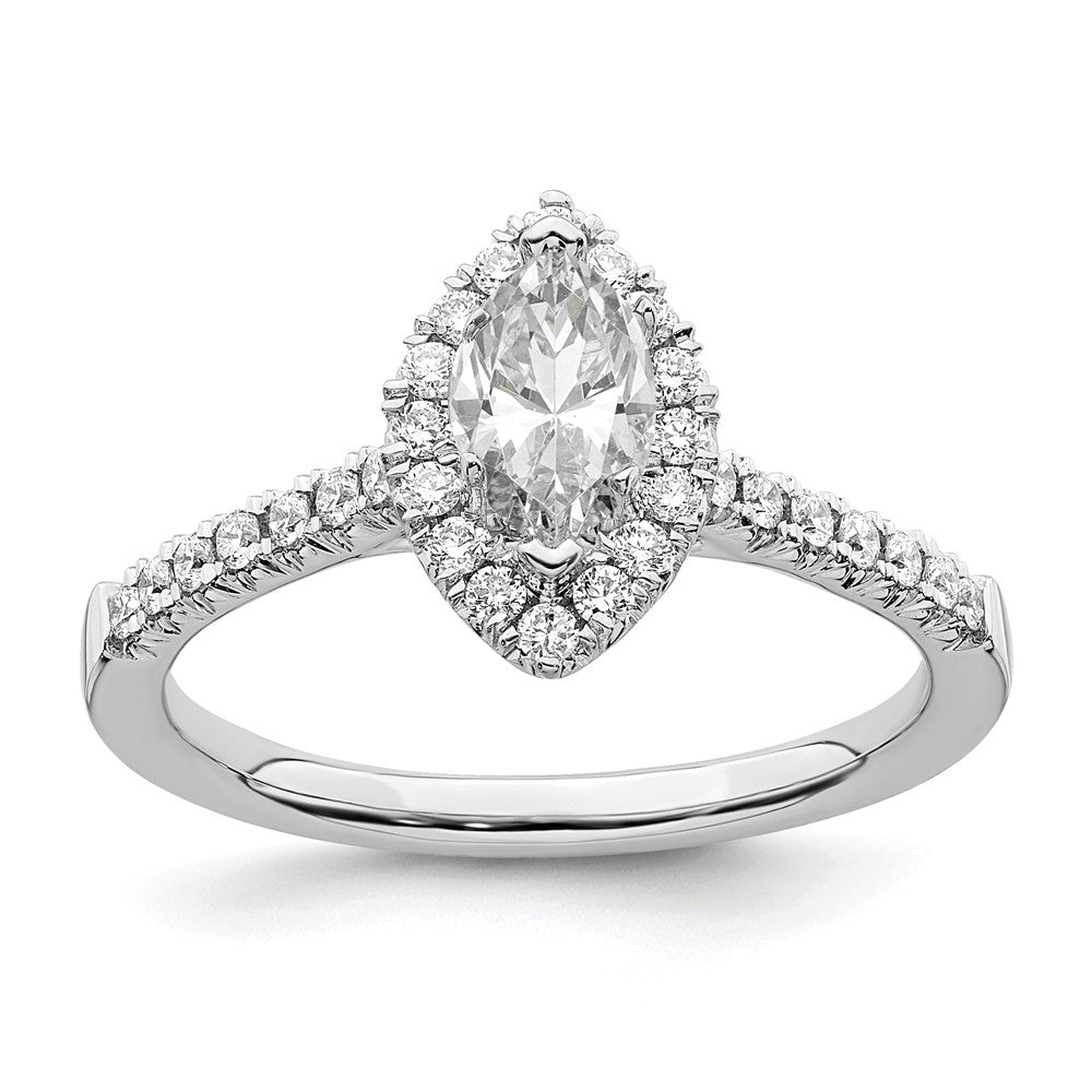 True Origin Lab Grown Diamond VS+ F+ Semi-Mount Marquise Halo Engagement Ring