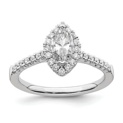 True Origin Lab Grown Diamond VS+ F+ Semi-Mount Marquise Halo Engagement Ring