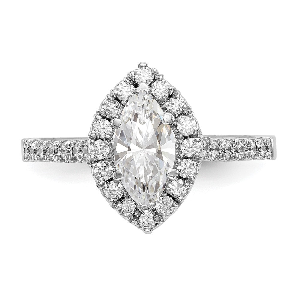 True Origin Lab Grown Diamond VS+ F+ Semi-Mount Marquise Halo Engagement Ring