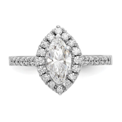 True Origin Lab Grown Diamond VS+ F+ Semi-Mount Marquise Halo Engagement Ring