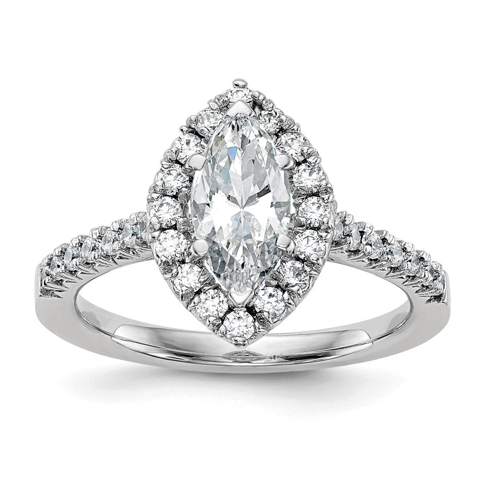 True Origin Lab Grown Diamond VS+ F+ Semi-Mount Marquise Halo Engagement Ring