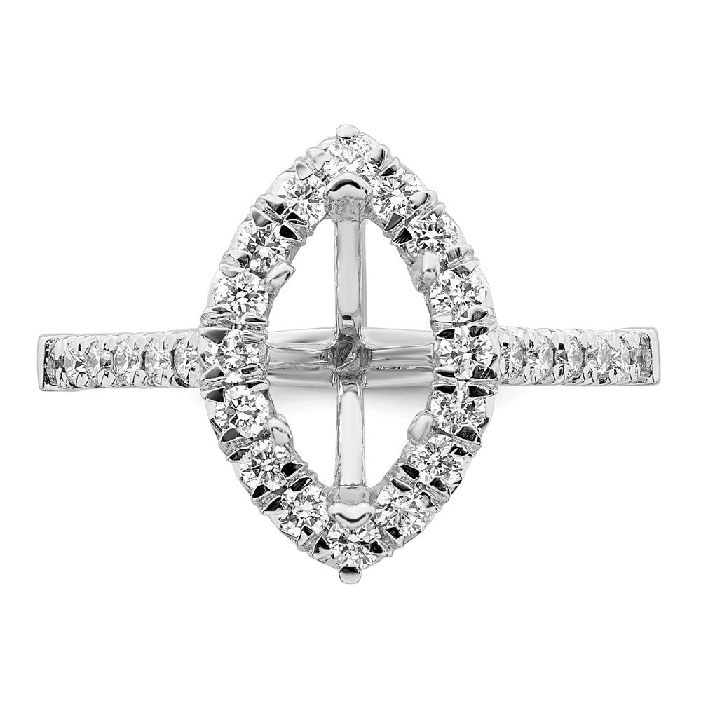 True Origin Lab Grown Diamond VS+ F+ Semi-Mount Marquise Halo Engagement Ring