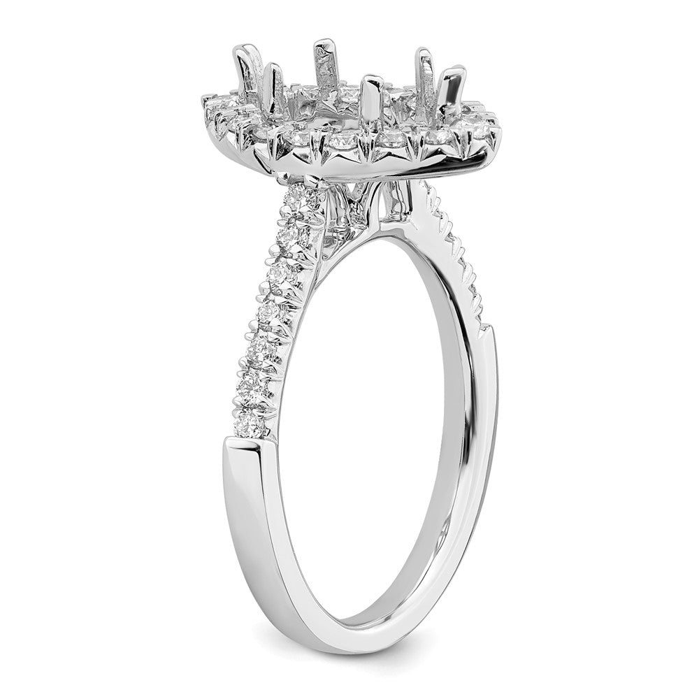 True Origin Lab Grown Diamond VS+ F+ Semi-Mount Marquise Halo Engagement Ring