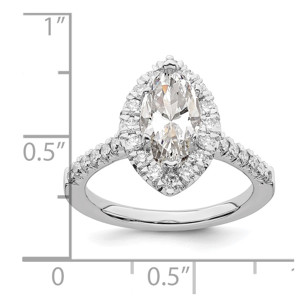 True Origin Lab Grown Diamond VS+ F+ Semi-Mount Marquise Halo Engagement Ring