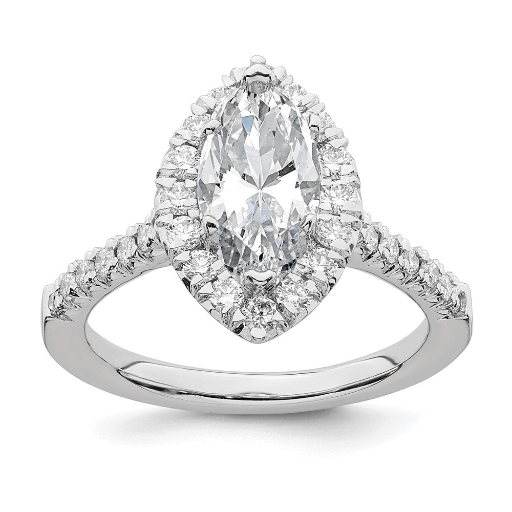 True Origin Lab Grown Diamond VS+ F+ Semi-Mount Marquise Halo Engagement Ring