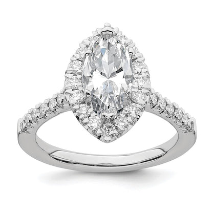 True Origin Lab Grown Diamond VS+ F+ Semi-Mount Marquise Halo Engagement Ring