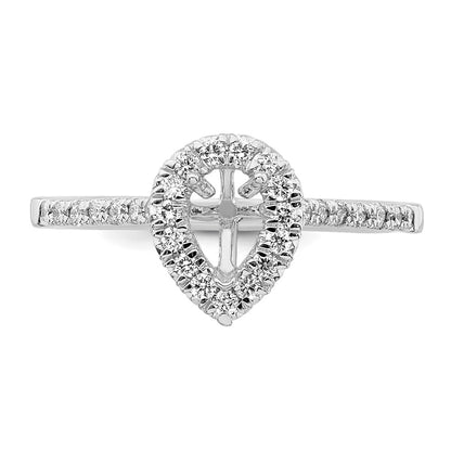 True Origin Lab Grown Diamond VS+ F+ Semi-Mount Pear Halo Engagement Ring