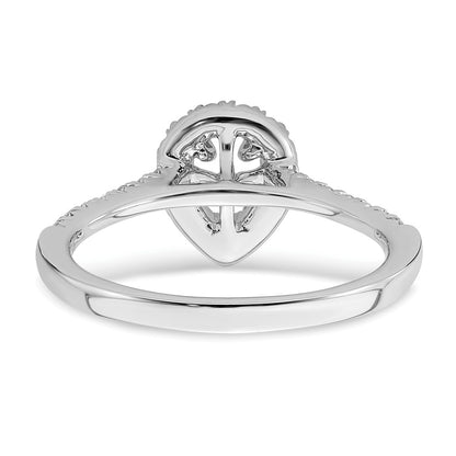 True Origin Lab Grown Diamond VS+ F+ Semi-Mount Pear Halo Engagement Ring