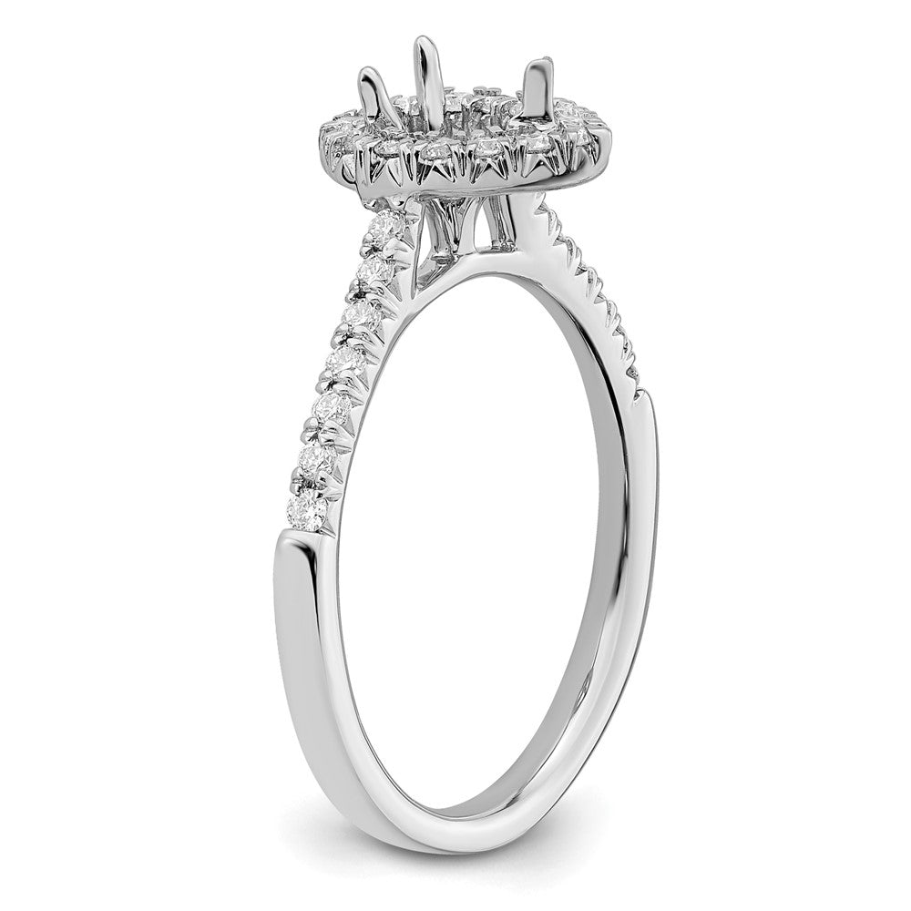 True Origin Lab Grown Diamond VS+ F+ Semi-Mount Pear Halo Engagement Ring