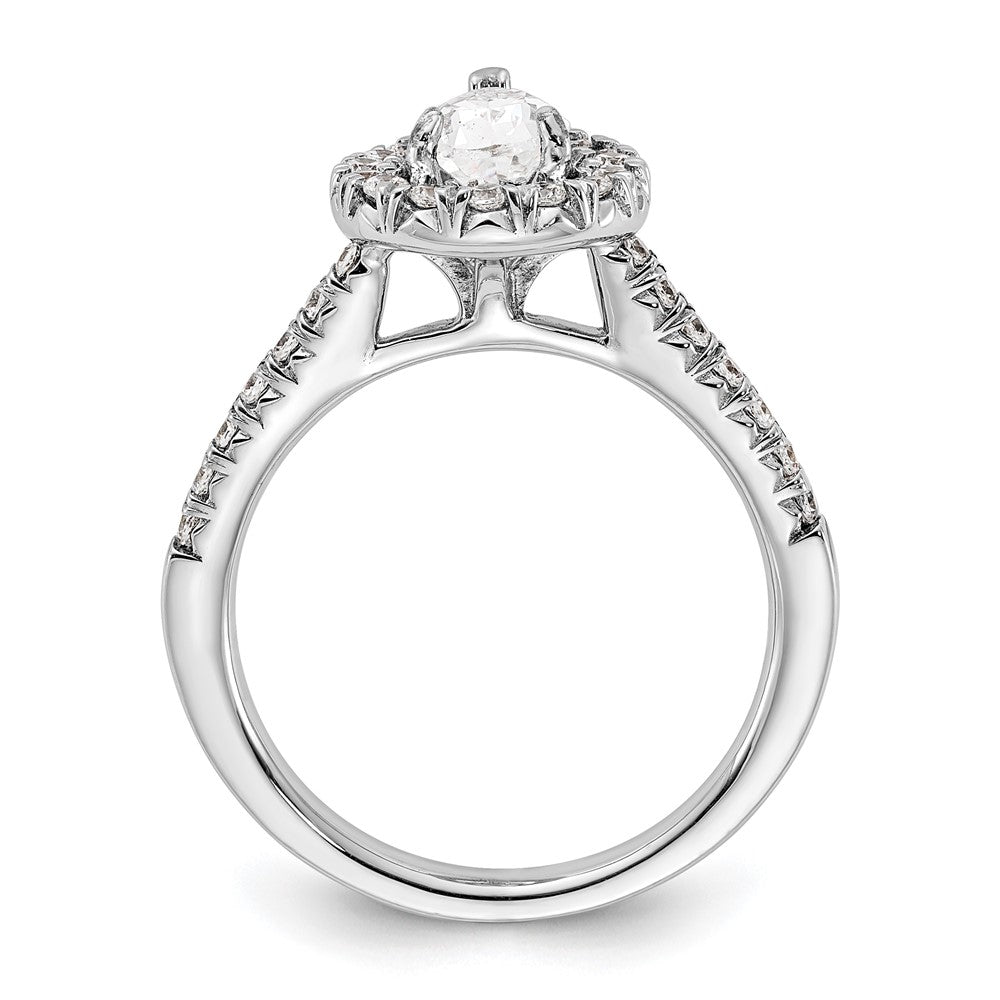 True Origin Lab Grown Diamond VS+ F+ Semi-Mount Pear Halo Engagement Ring